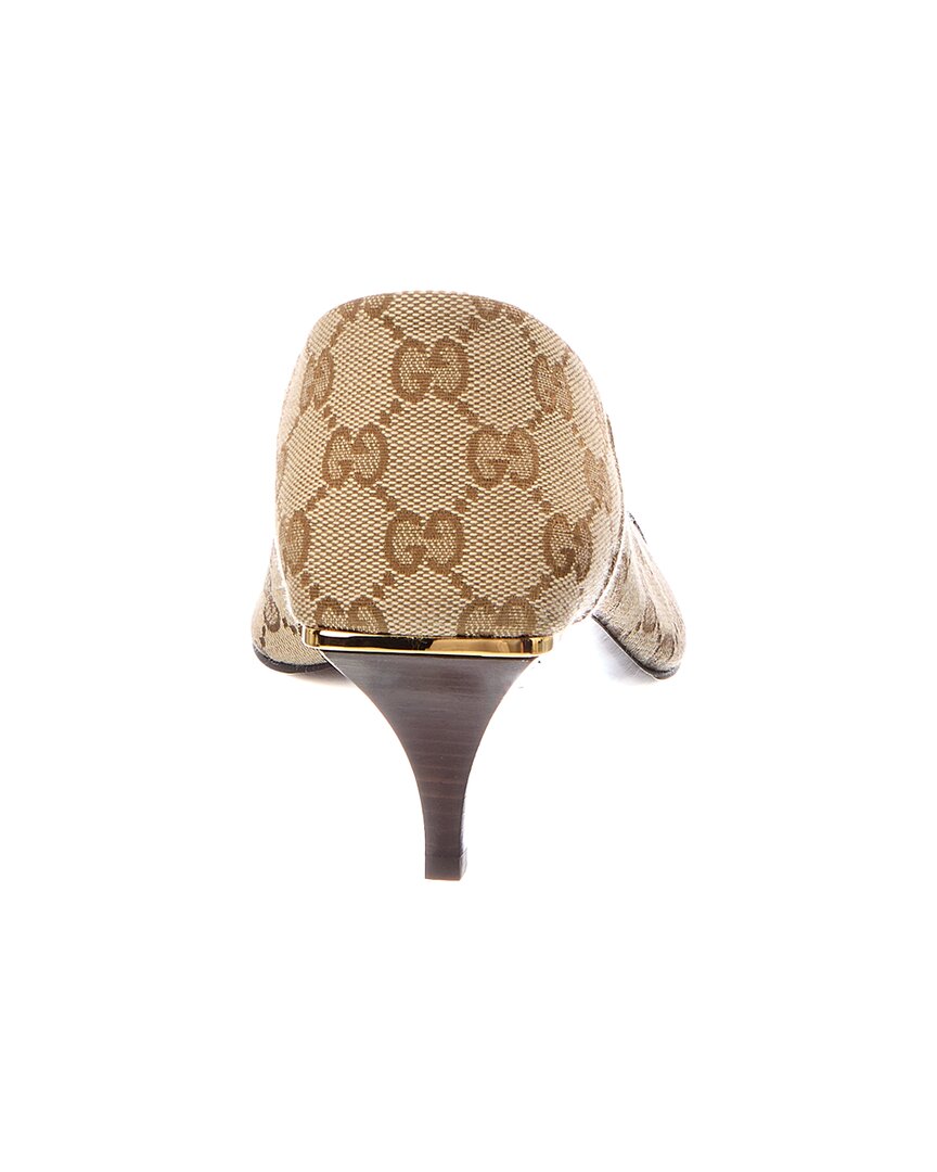 Gucci Gucci Vittioria Gg Supreme Canvas & Leather Pump