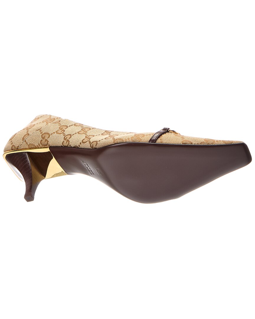 Gucci Gucci Vittioria Gg Supreme Canvas & Leather Pump