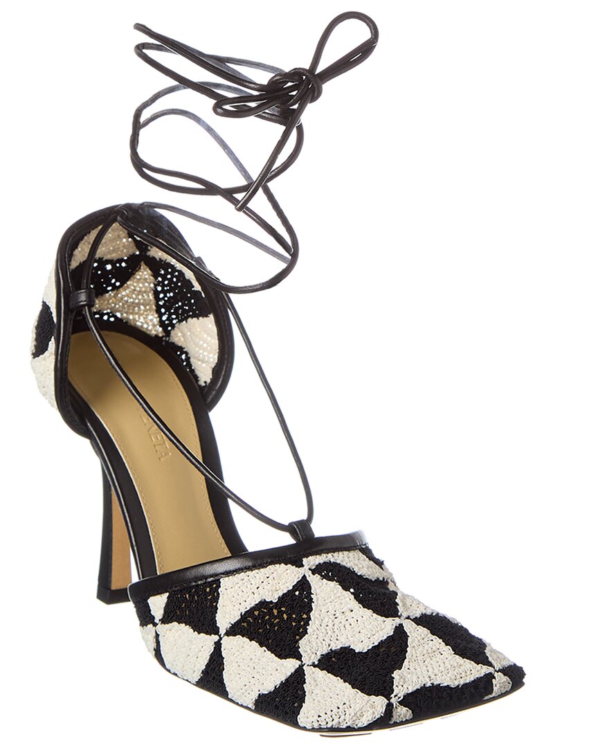 Bottega Veneta Stretch Leather-Trim Sandal Black