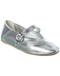 Ferragamo Gancini Leather Ballet Flat