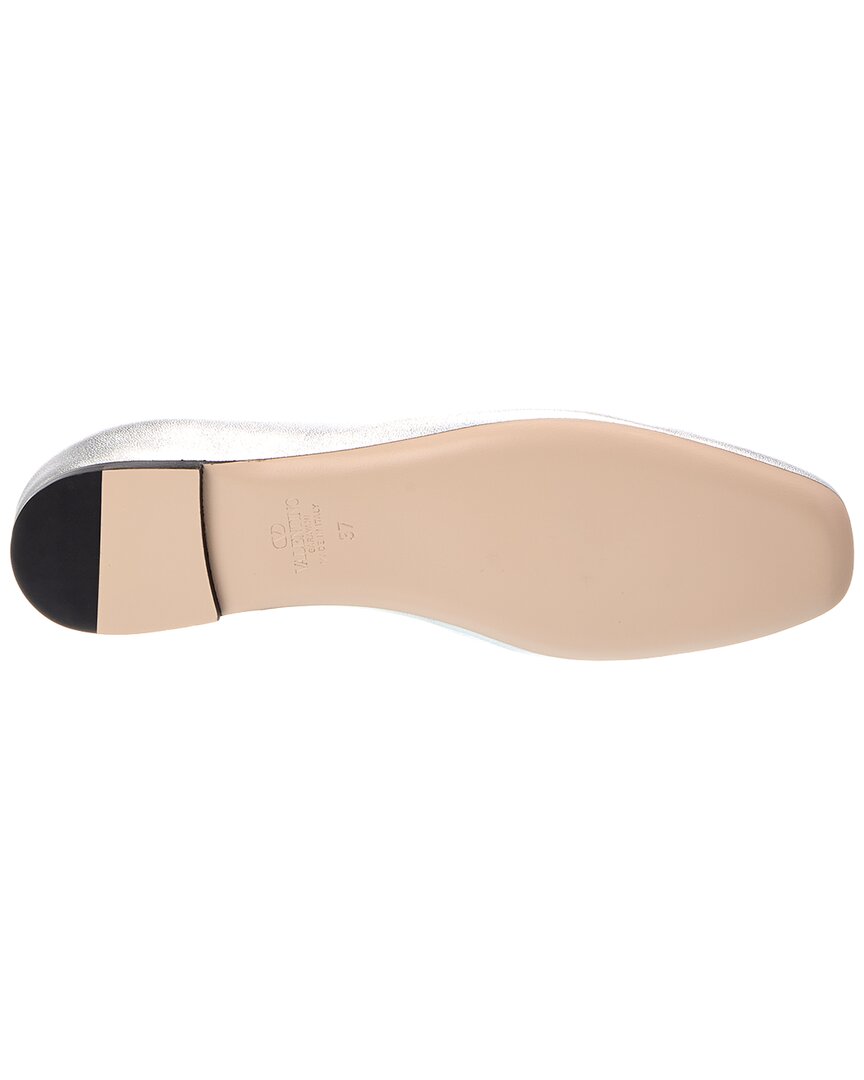 Valentino Valentino Vlogo Signature Leather Ballerina Flat