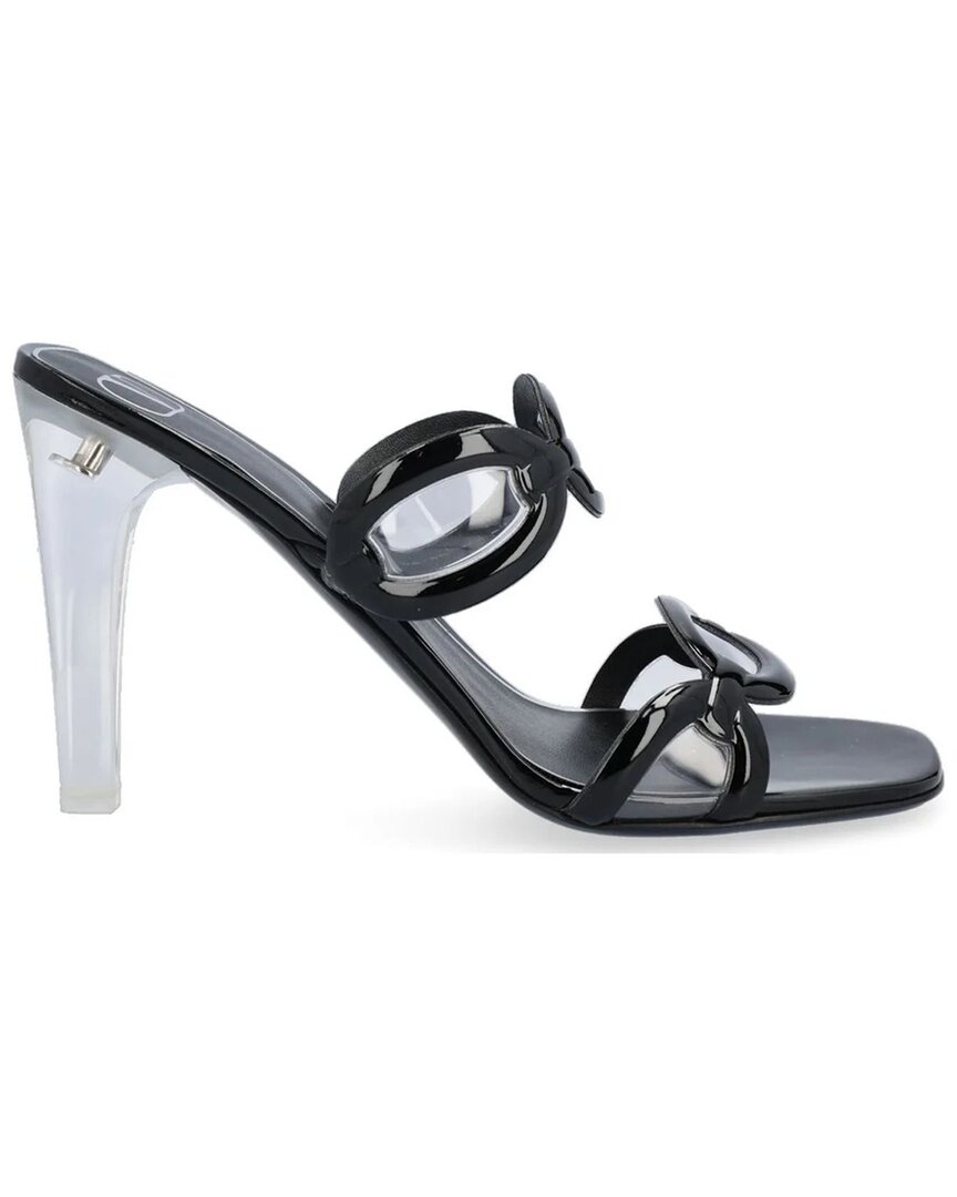 Valentino Chain Transparent-Heel Leather Sandal