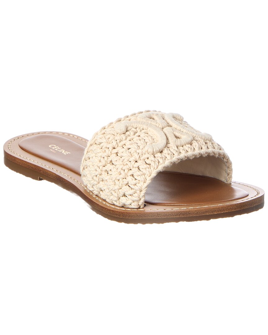 CELINE Celine Logo Leather Sandal