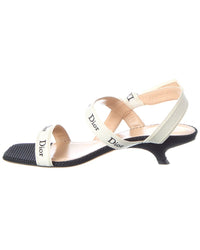 Dior J Adior 38 Cotton & Leather Sandal