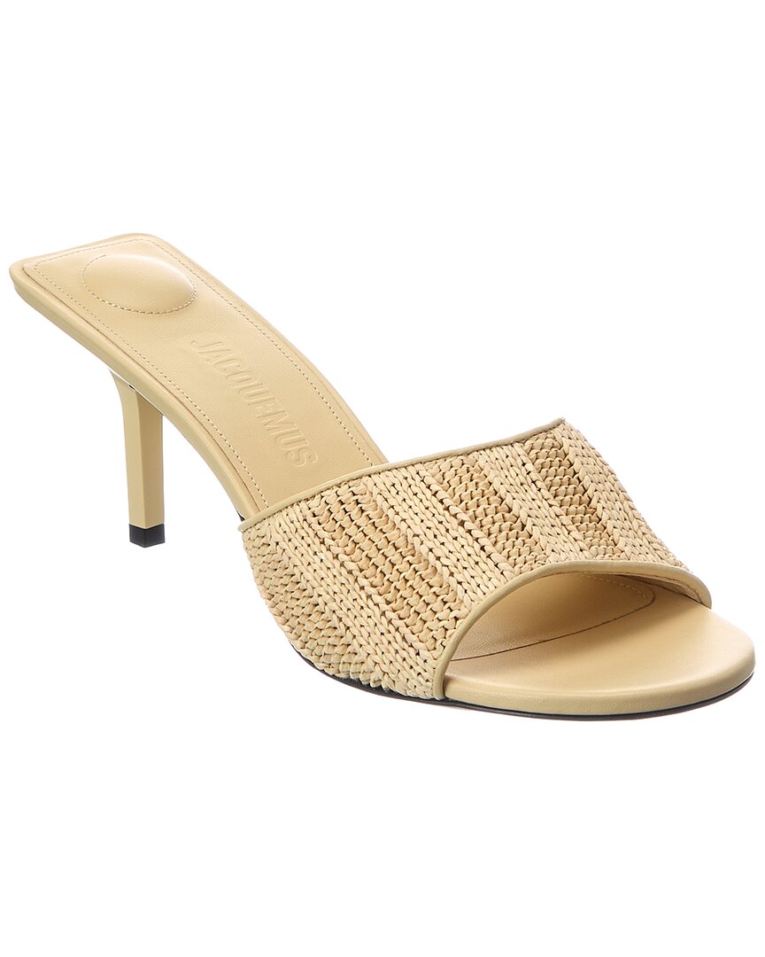 Jacquemus Jacquemus Cubisto Raffia & Leather Mule