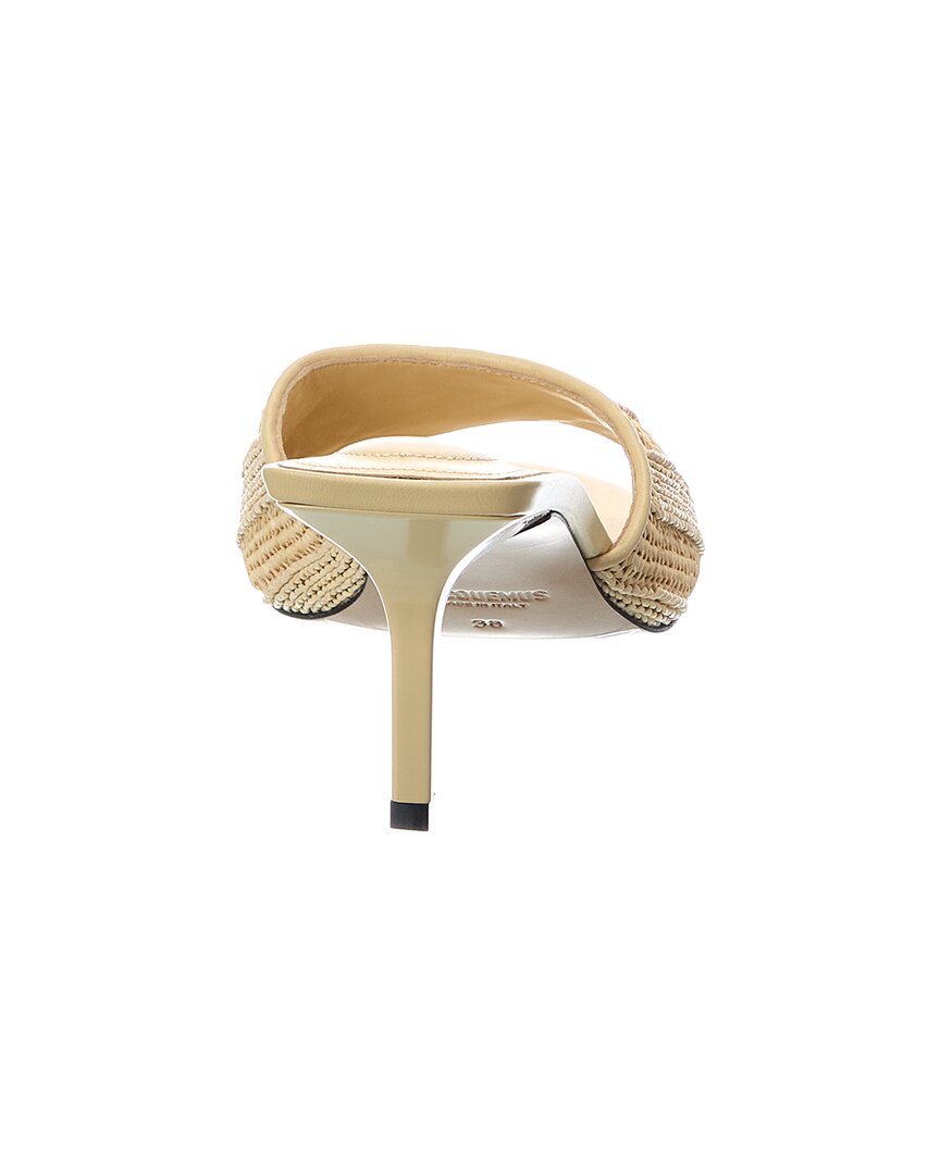 Jacquemus Jacquemus Cubisto Raffia & Leather Mule