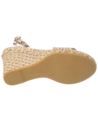 Valentino Valentino Rockstud 100 Grainy Leather Wedge Sandal