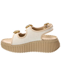 Chloé Chloé Nama Canvas & Suede Wedge Sandal