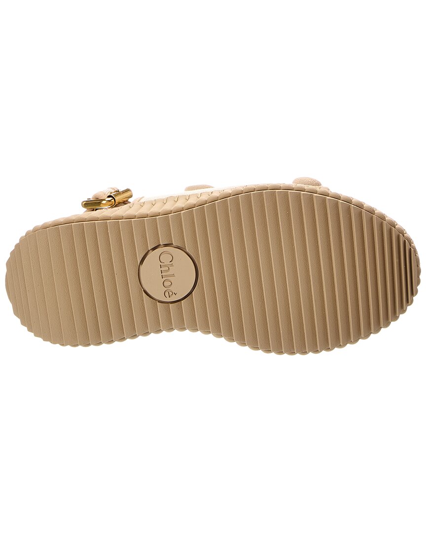 Chloé Chloé Nama Canvas & Suede Wedge Sandal