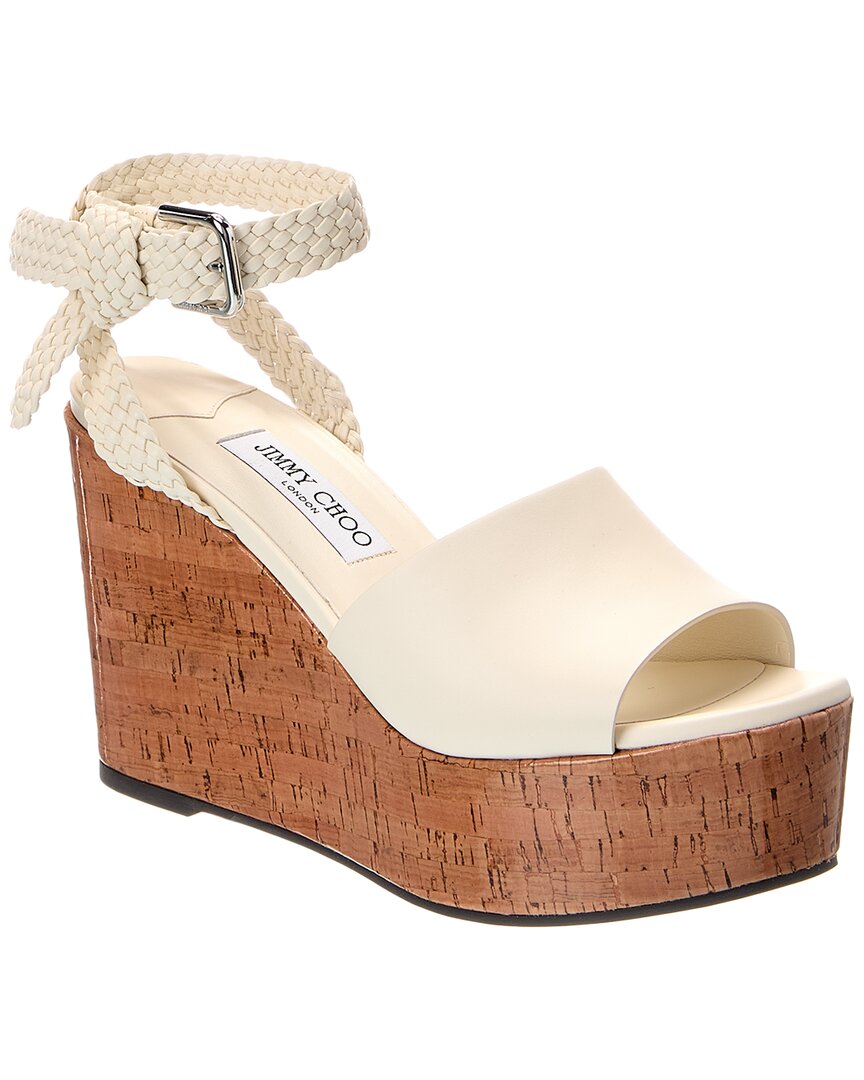 Jimmy Choo Jimmy Choo Jori 100 Leather Wedge Sandal