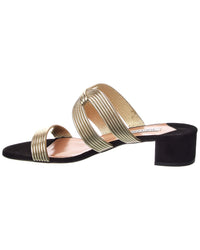 Aquazzura Escenia 35 Leather & Suede Sandal