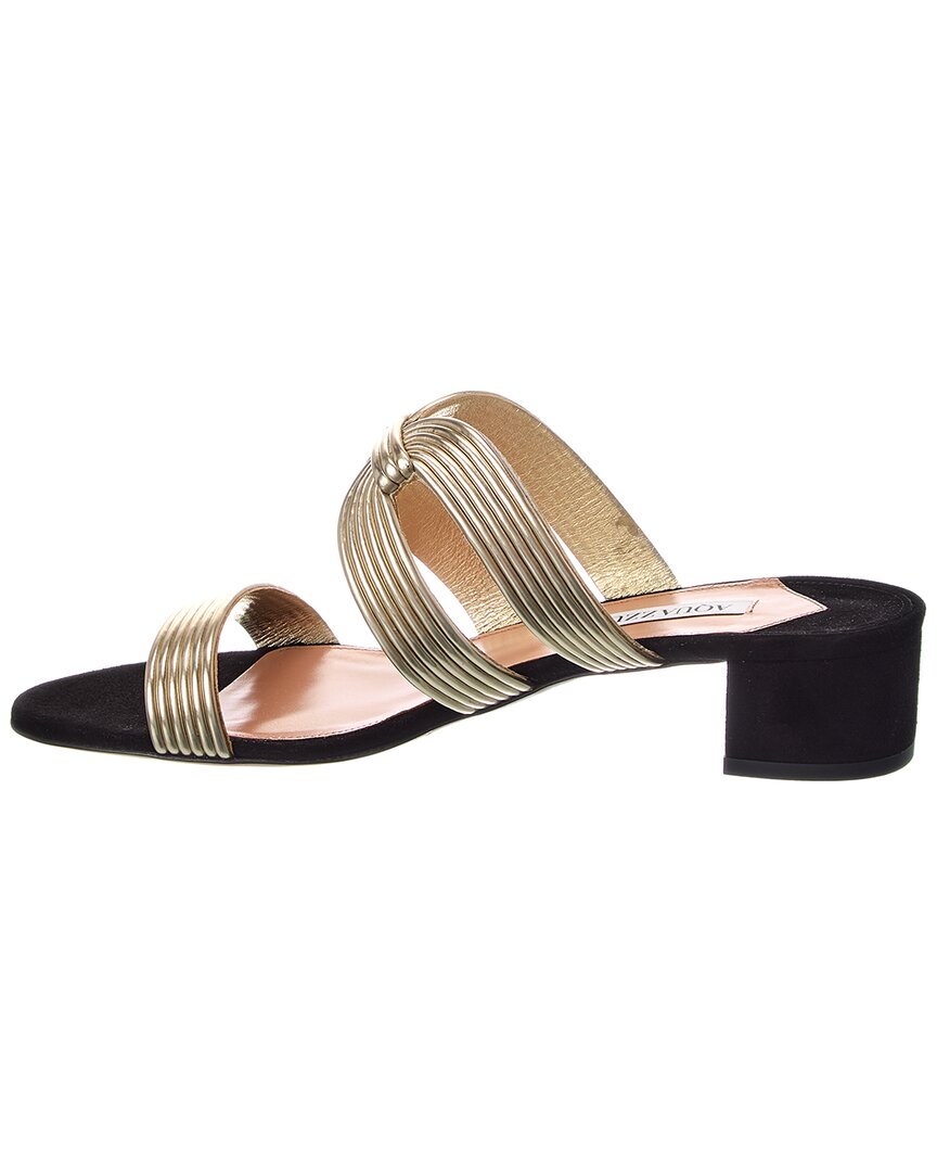 Aquazzura Escenia 35 Leather & Suede Sandal