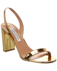 Aquazzura So Nude Block 85 Leather Slingback Sandal