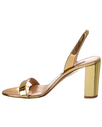 Aquazzura So Nude Block 85 Leather Slingback Sandal