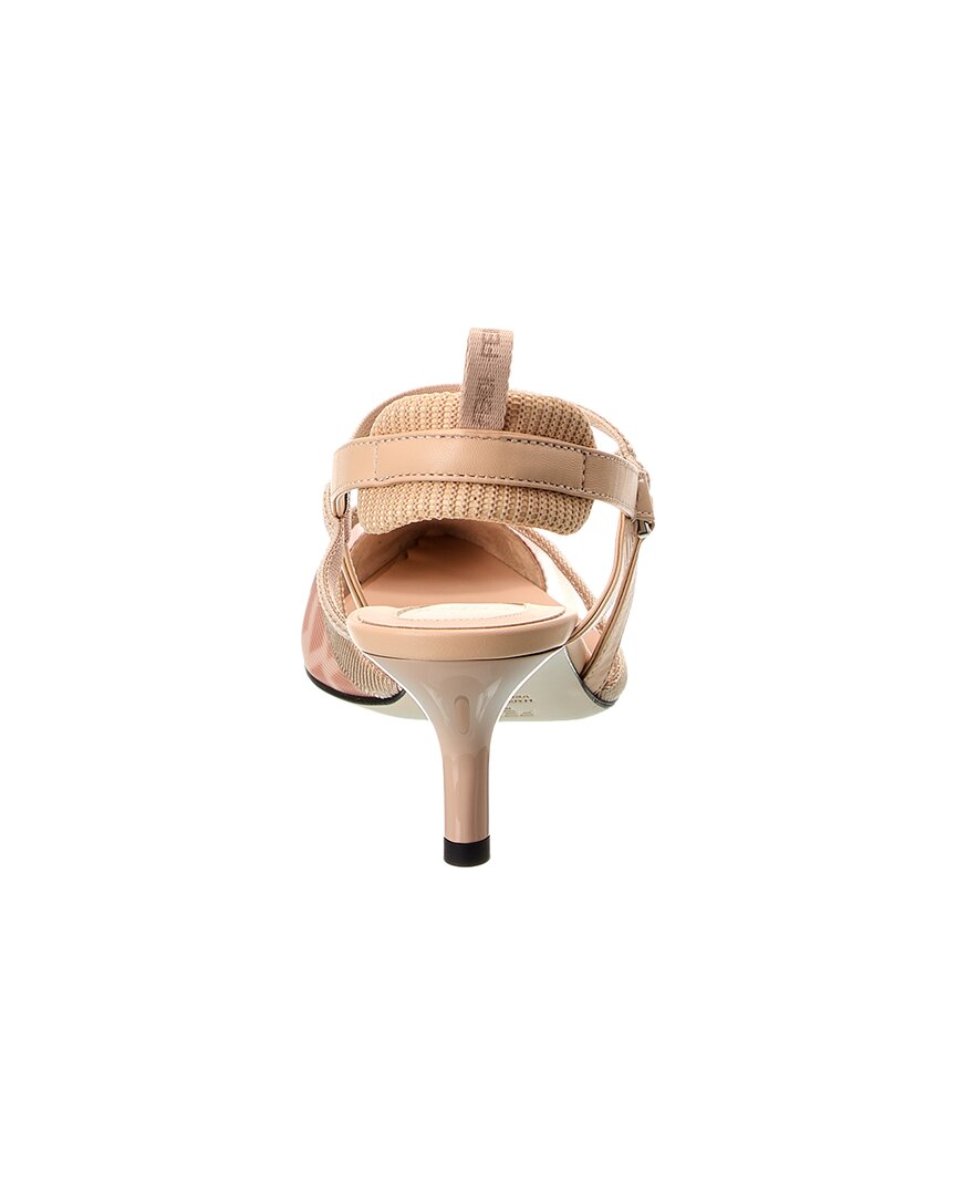 FENDI Fendi Colibri Lite Ff Mesh & Leather Slingback Pump
