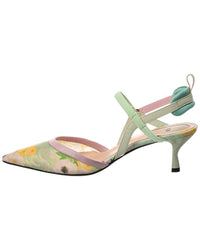 FENDI Fendi Colibri Leather Slingback Pump
