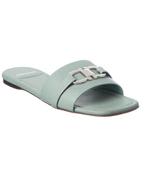 Ferragamo Ferragamo Gancini Leather Flat Sandal