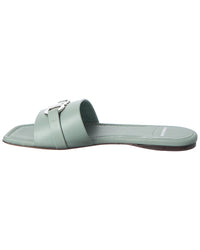 Ferragamo Ferragamo Gancini Leather Flat Sandal