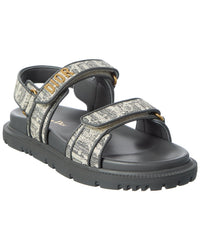 Dior Dior Dioract Oblique Canvas & Leather Sandal