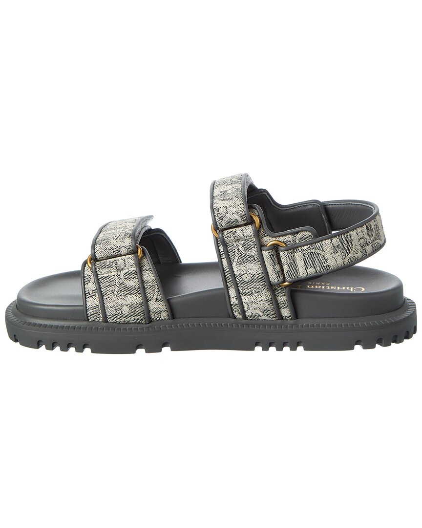 Dior Dior Dioract Oblique Canvas & Leather Sandal