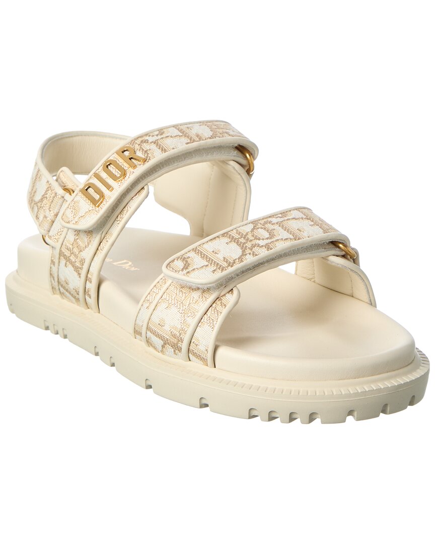 Dior Dior Dioract Oblique Canvas & Leather Sandal