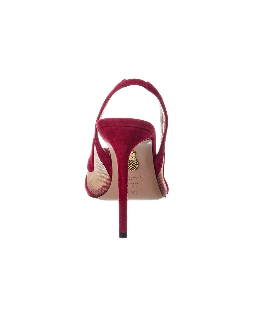 Aquazzura Lune Sling 105 Mesh & Suede Slingback Pump