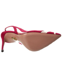 Aquazzura Lune Sling 105 Mesh & Suede Slingback Pump