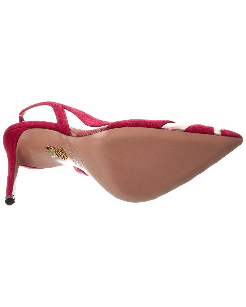 Aquazzura Lune Sling 105 Mesh & Suede Slingback Pump