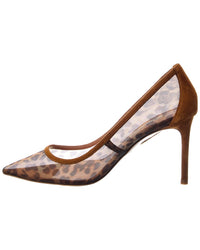 Aquazzura Nude 85 Mesh & Suede Pump