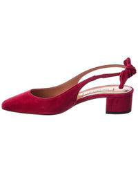 Aquazzura Very Bow Tie 35 Suede Slingback Pump