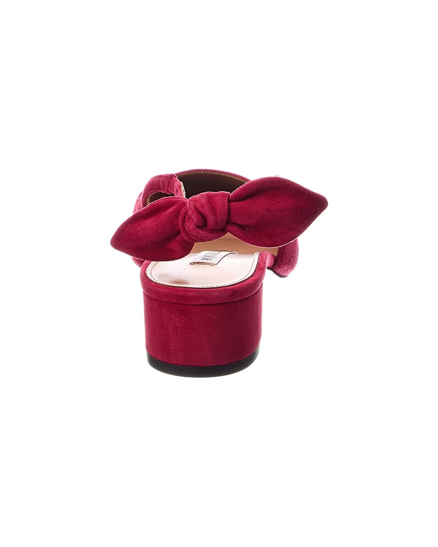 Aquazzura Very Bow Tie 35 Suede Slingback Pump