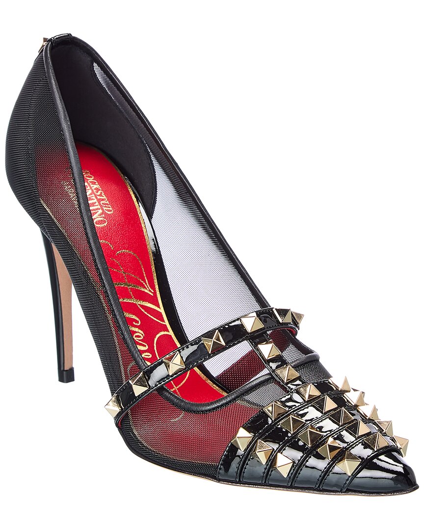 Valentino Valentino Rockstud Alcove 100 Patent & Mesh Pump