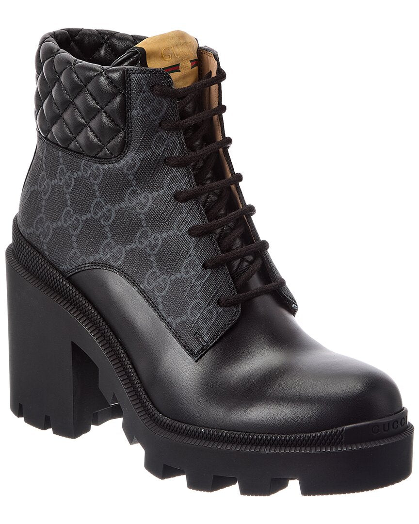 Gucci Gucci Gg Supreme Canvas & Leather Boot