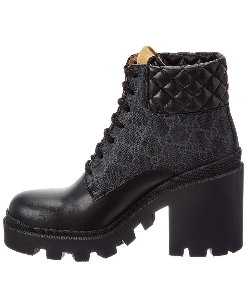 Gucci Gucci Gg Supreme Canvas & Leather Boot