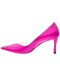 Jimmy Choo Cass 75 Satin & Plexi Pump