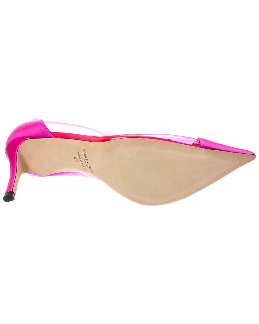 Jimmy Choo Cass 75 Satin & Plexi Pump