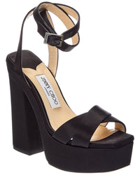 Jimmy Choo Gaia 140 Satin Platform Sandal