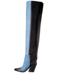 Jimmy Choo Jimmy Choo Maceo 85 Denim & Leather Over-The-Knee Boot