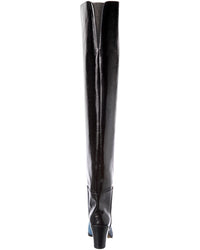 Jimmy Choo Jimmy Choo Maceo 85 Denim & Leather Over-The-Knee Boot