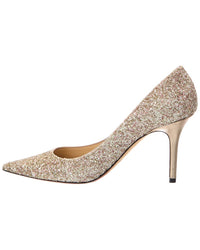 Jimmy Choo Agnes Glitter & Leather Pump