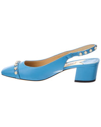 Jimmy Choo Hya 45 Leather Slingback Pump