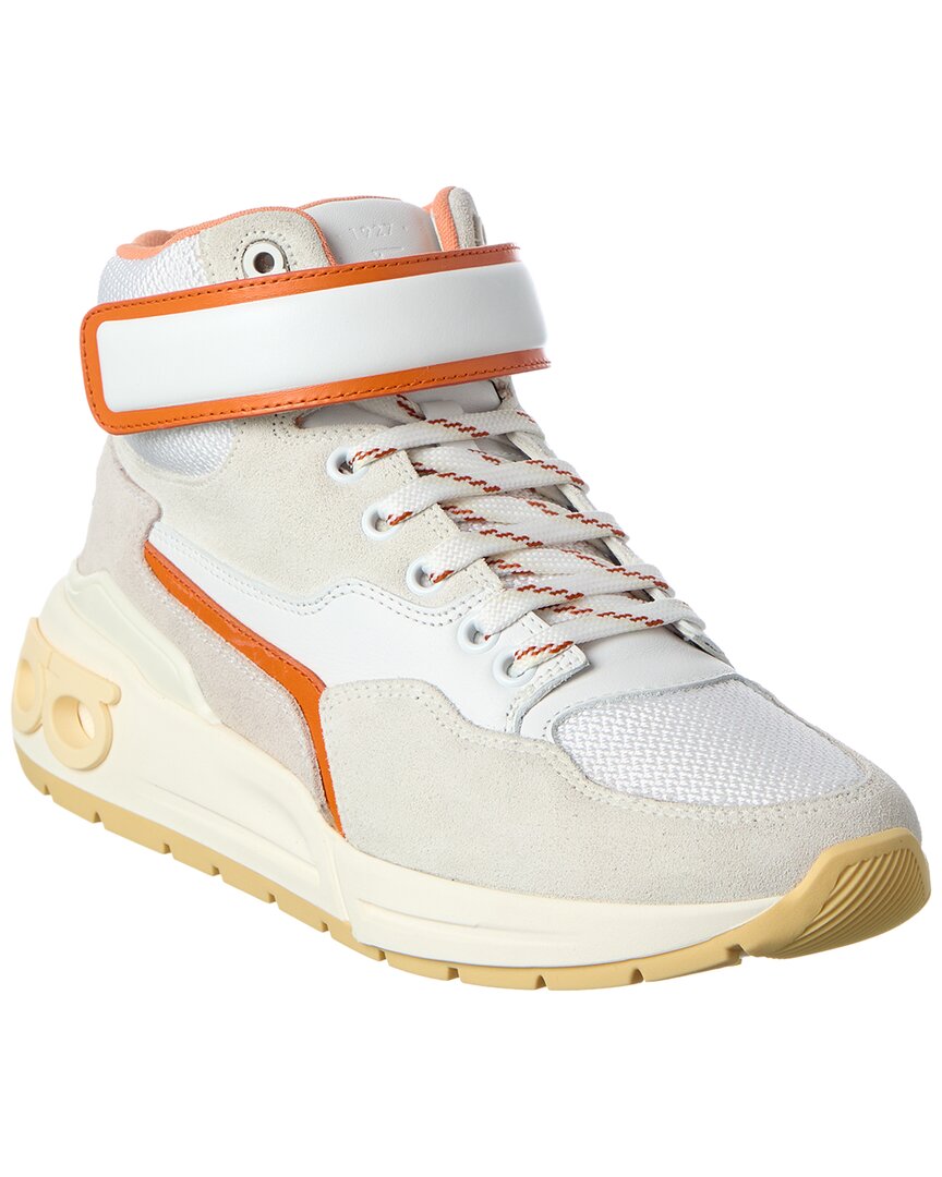 Ferragamo Leather High-Top Sneaker