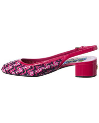 Dolce & Gabbana Dg Logo 38 Tweed & Patent Slingback Pump
