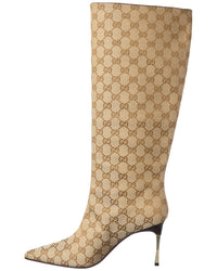 Gucci Gg Bombshell Canvas & Leather Boot