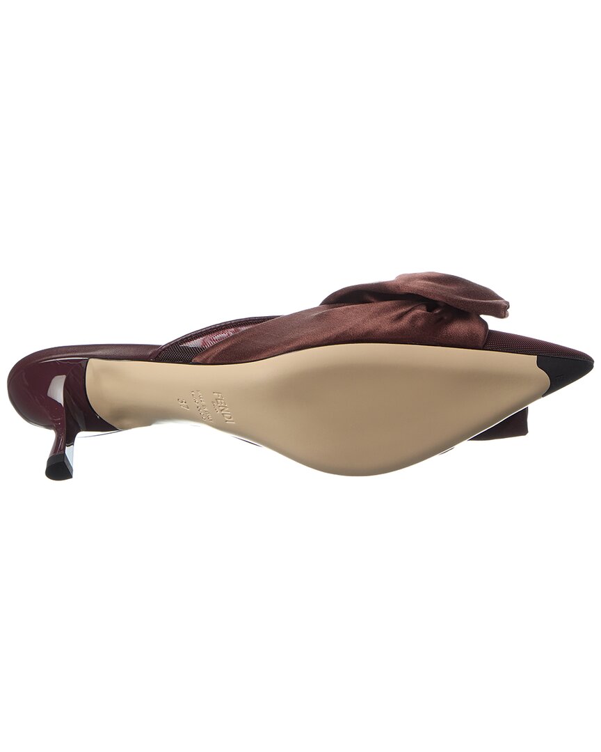 FENDI Fendi Colibri Satin & Mesh Slingback Mule
