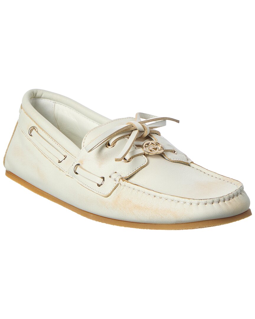 Gucci Gg Logo Leather Loafer