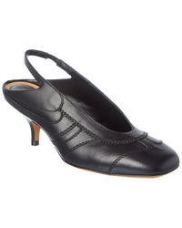 Dries Van Noten Dries Van Noten Topstitched Leather Slingback Pump
