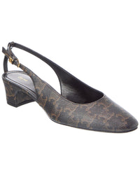 CELINE Celine Neo City Triomphe Canvas Slingback Pump