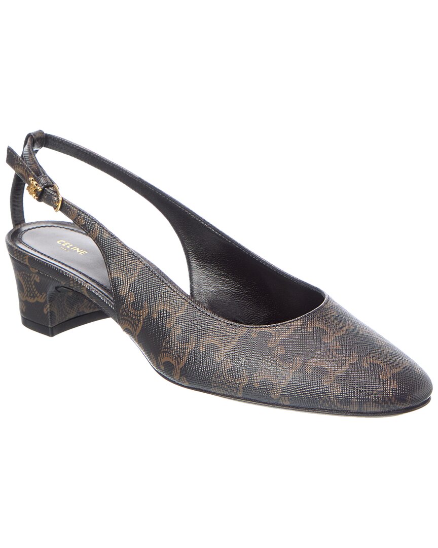 CELINE Celine Neo City Triomphe Canvas Slingback Pump