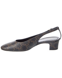 CELINE Celine Neo City Triomphe Canvas Slingback Pump